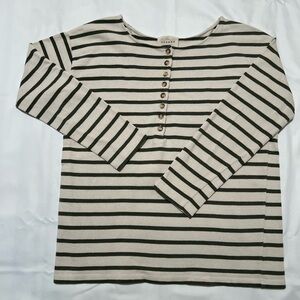 Sézane Gatsby Marinière in Ecru/Khaki (Size XS)